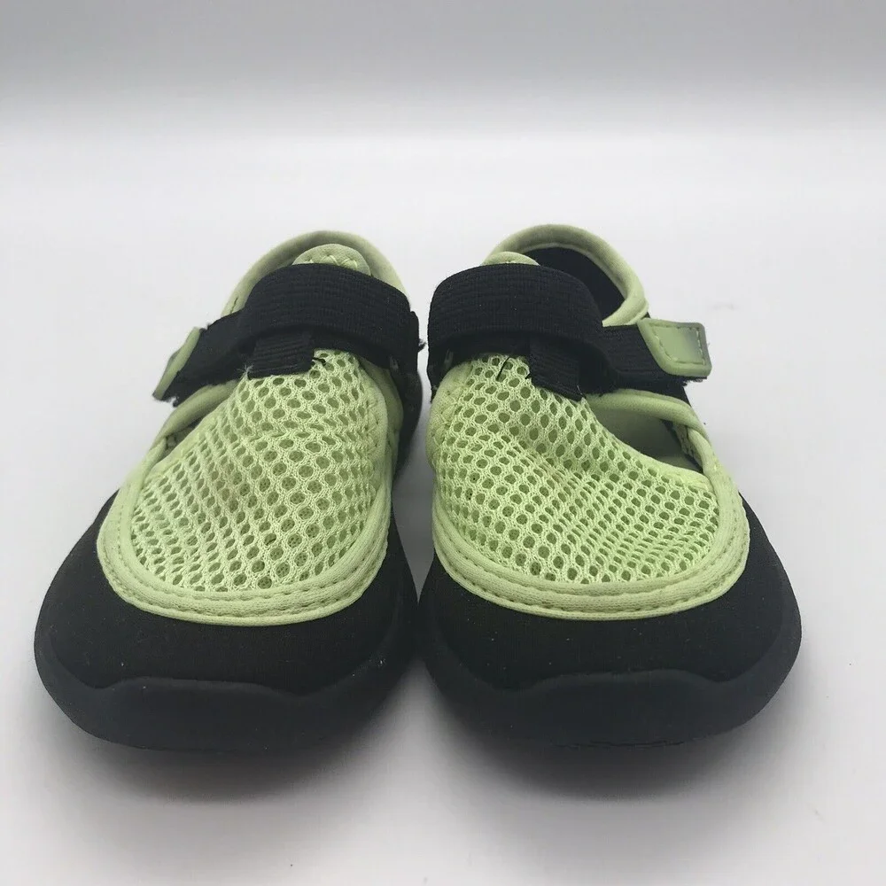 Wonder Nation Girl's size 5-6 Water Shoes Comfort Footbed Neon Green & Black H&L